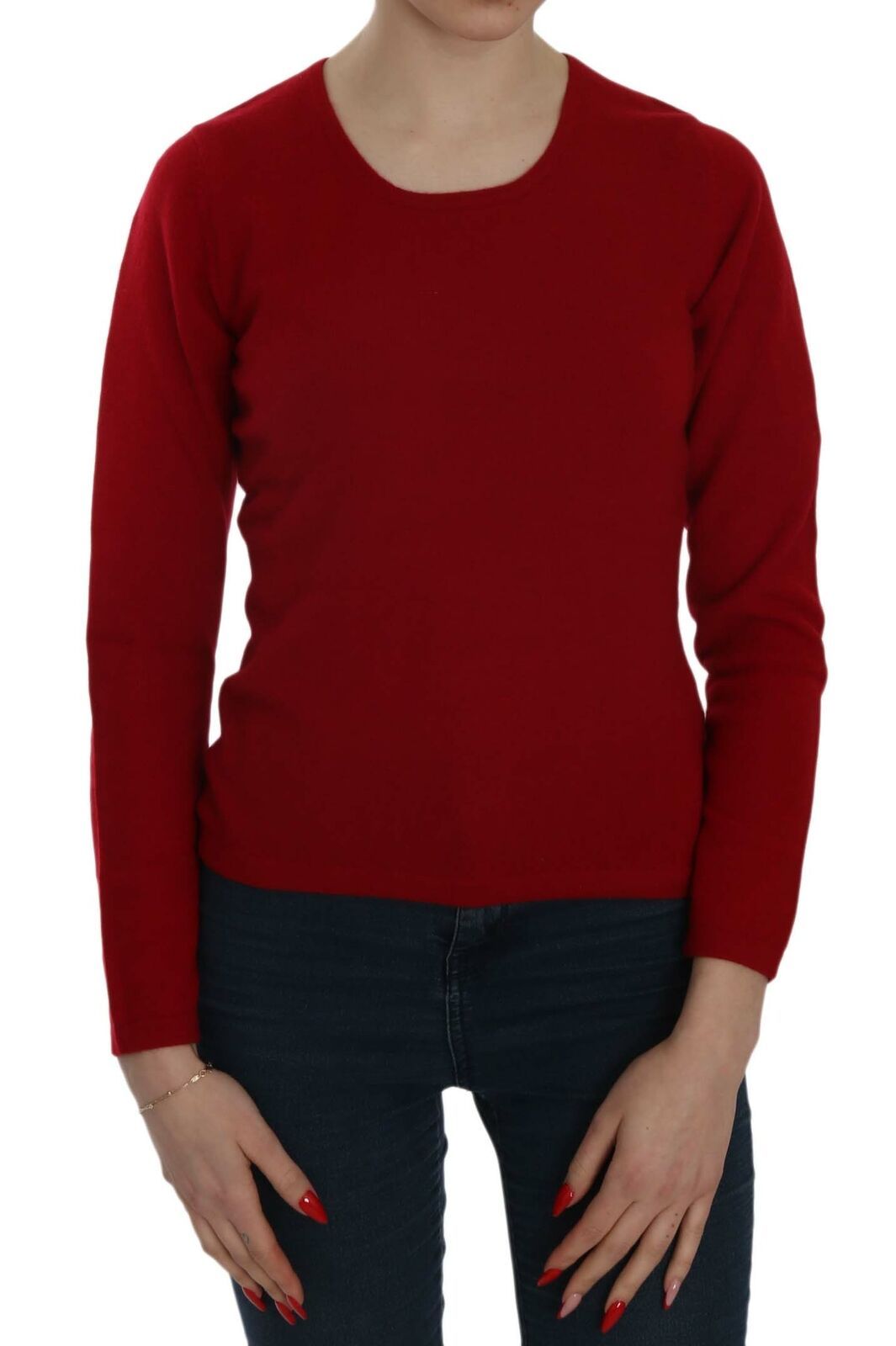 MILA SCHÖN Roter Rundhals-Pullover Kaschmirpullover