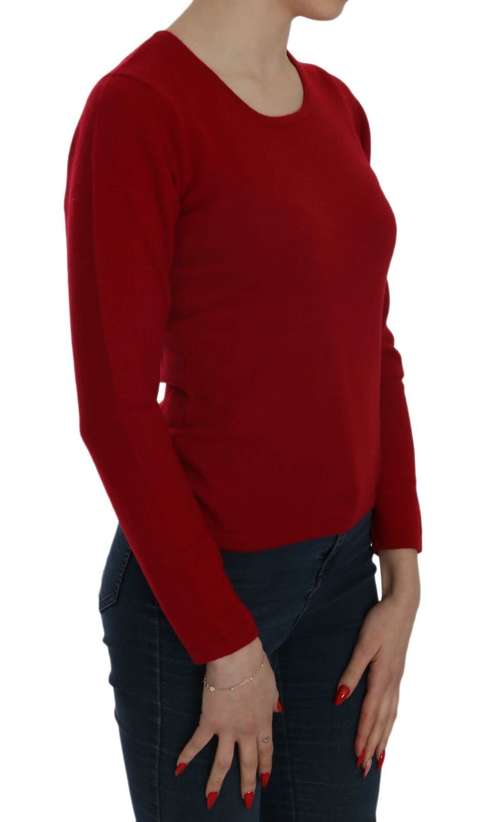 MILA SCHÖN Roter Rundhals-Pullover Kaschmirpullover