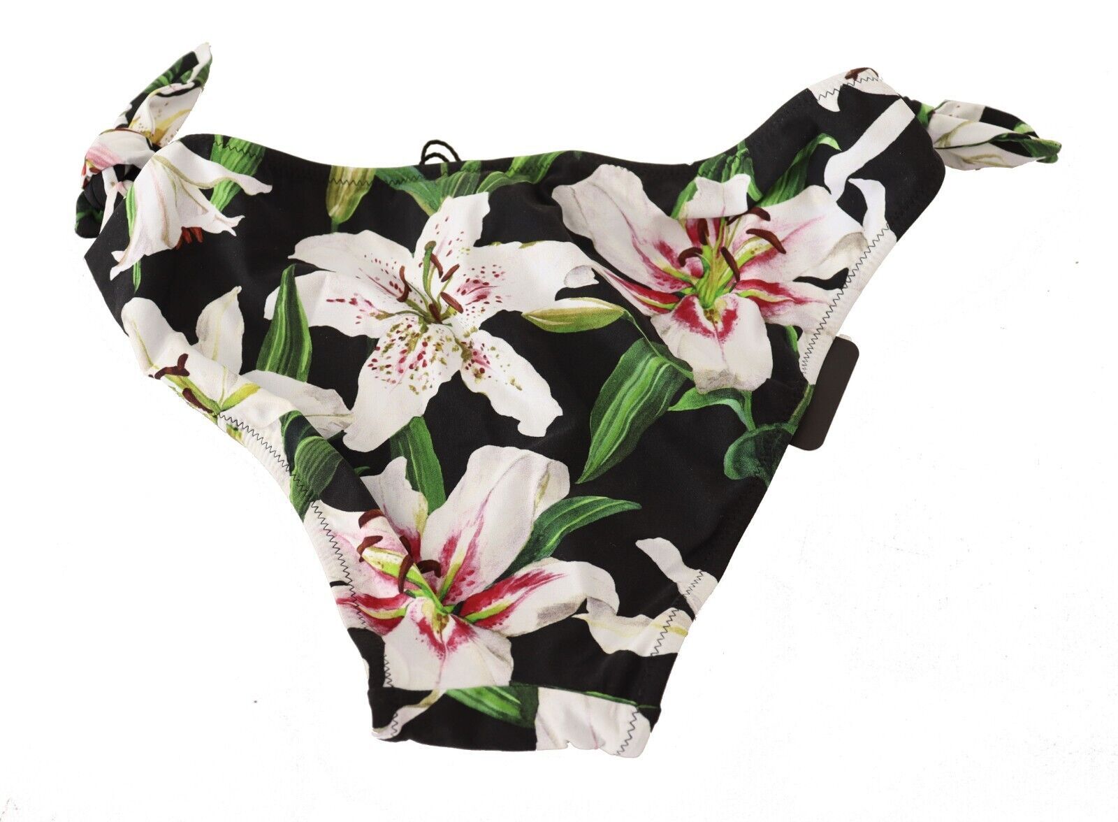 Dolce & Gabbana Bikini-Unterteil Schwarz Lily Print Badeanzug Bademode