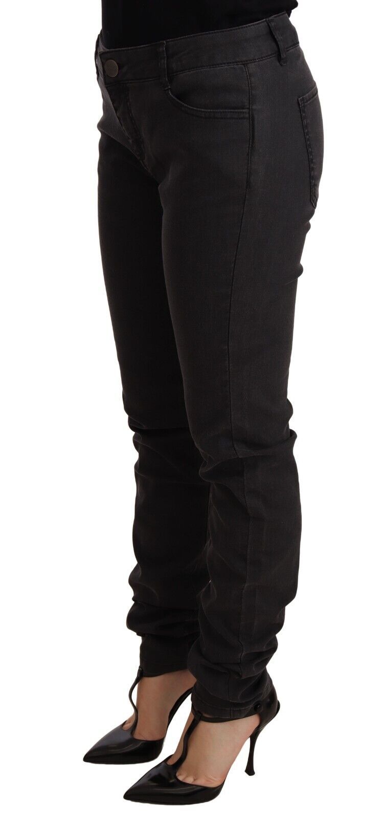 PINKO Schwarze Baumwolle Stretch Skinny Mid Waist Damen Denim Jeans