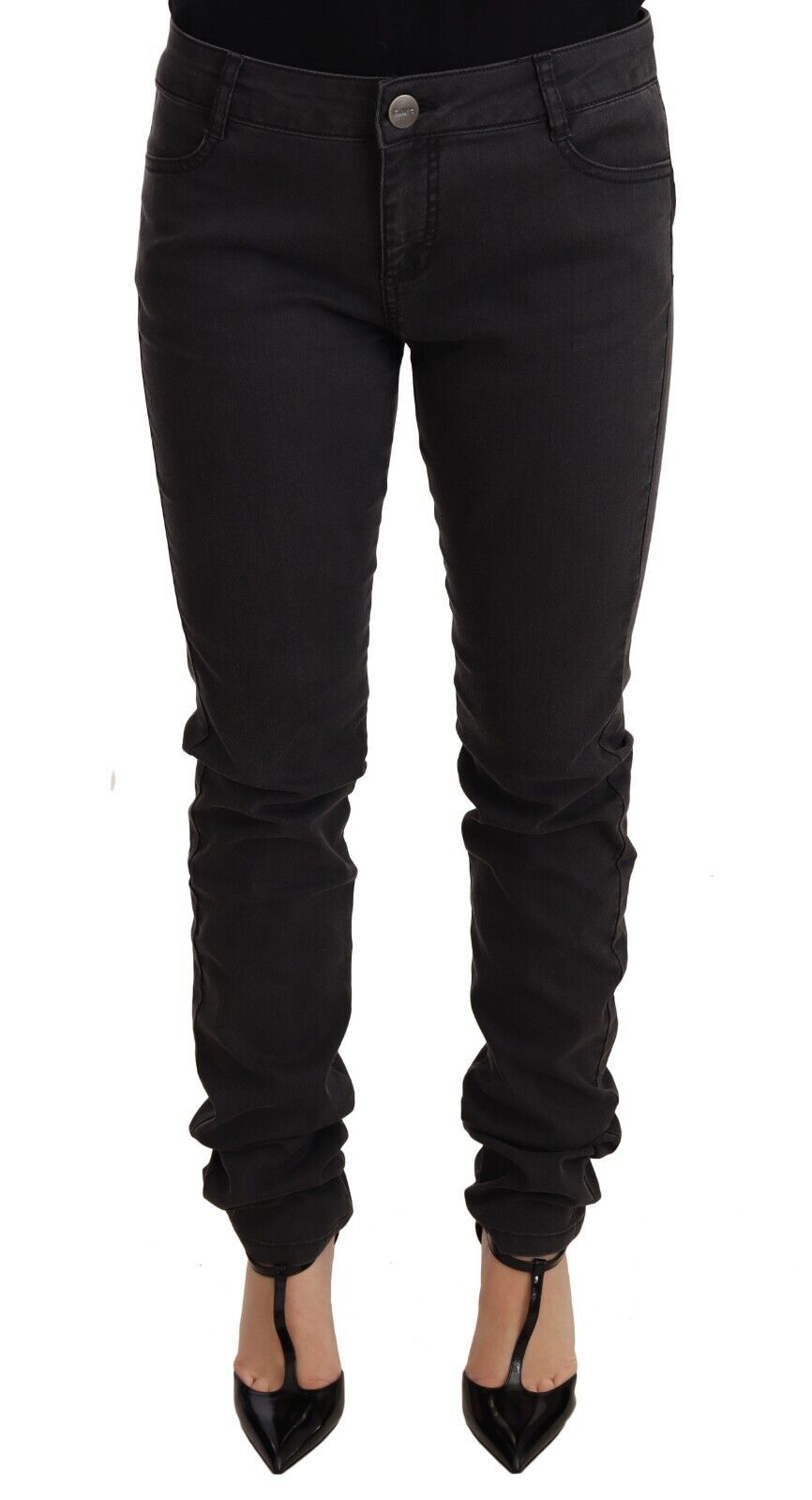PINKO Schwarze Baumwolle Stretch Skinny Mid Waist Damen Denim Jeans