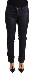 Ermanno Scervino Blaue Low Waist Skinny Slim Trouser Baumwolljeans
