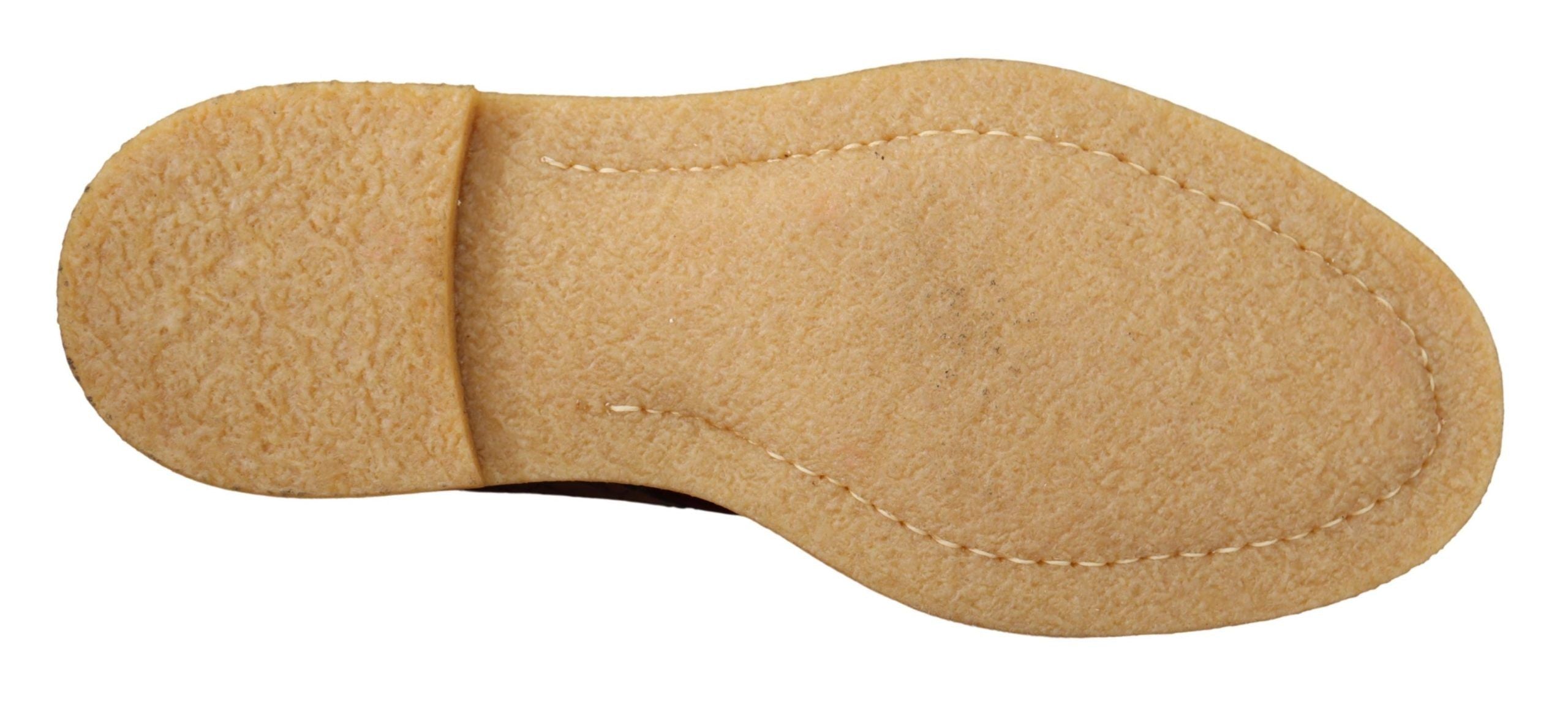 Dolce & Gabbana Bordeaux Samt Exotische Lederschuhe