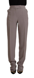 Armani Braune Seidenhose mit hoher Taille und konischer Länge