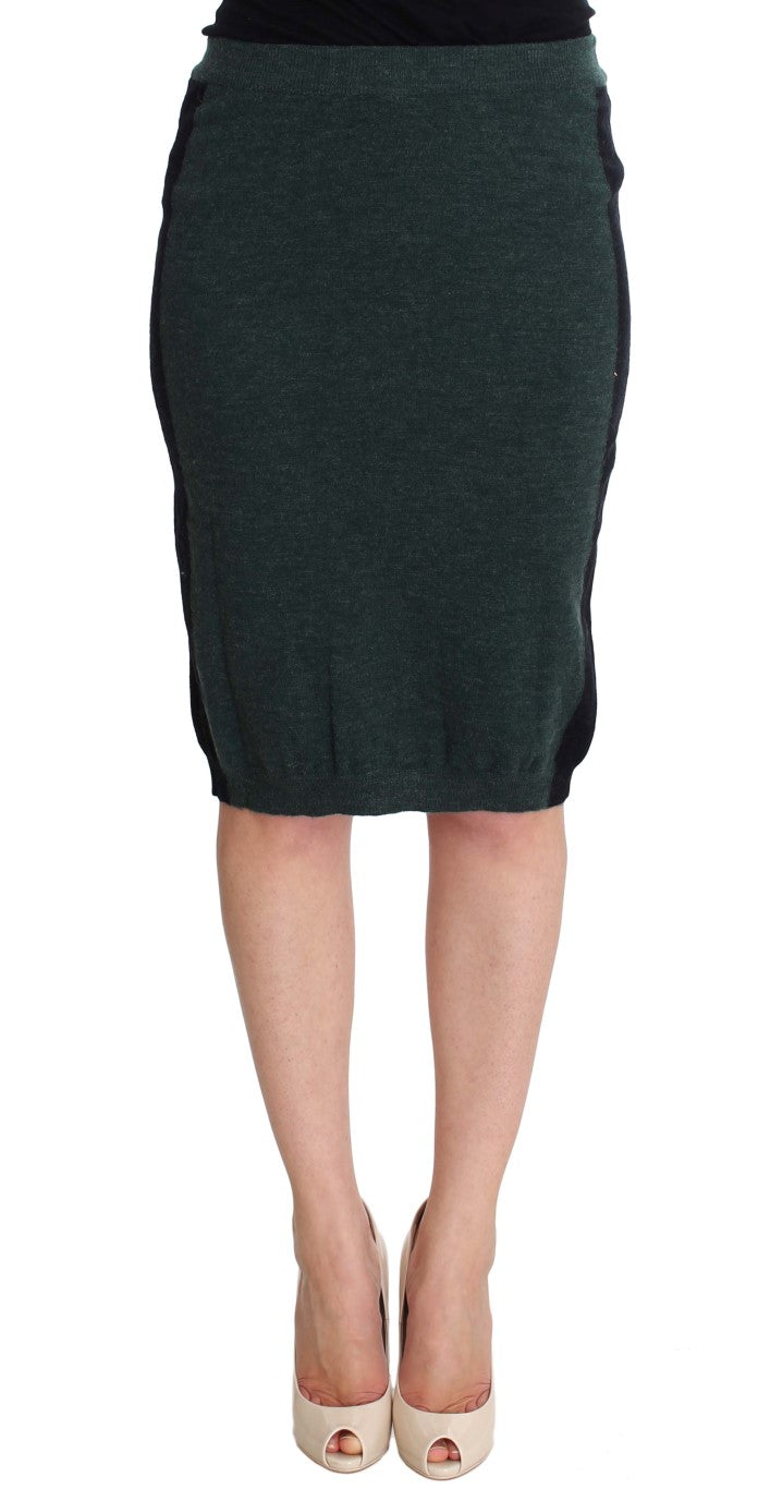 MILA SCHÖN Grüner Bleistiftrock aus einer Wollmischung