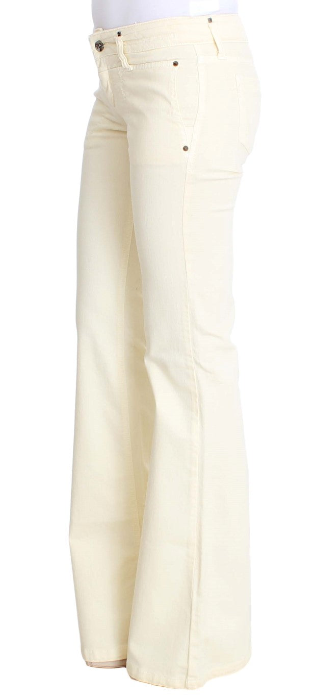 Costume National Weiße Baumwoll-Stretch-Schlagjeans