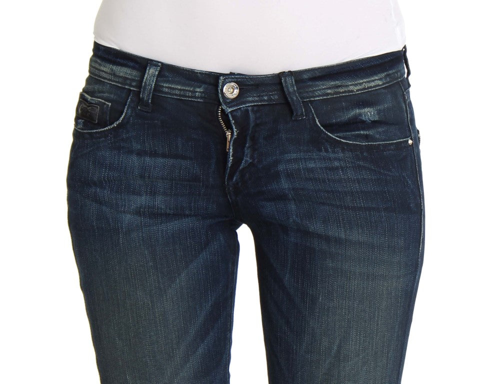 Costume National Blaue Waschung Baumwolle Slim Fit Skinny Jeans