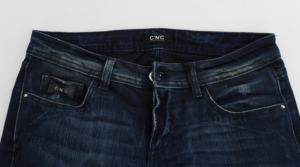 Costume National Blaue Waschung Baumwolle Slim Fit Skinny Jeans