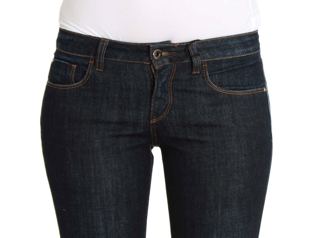 Costume National Blaue Cotton Stretch Slim Fit Jeans