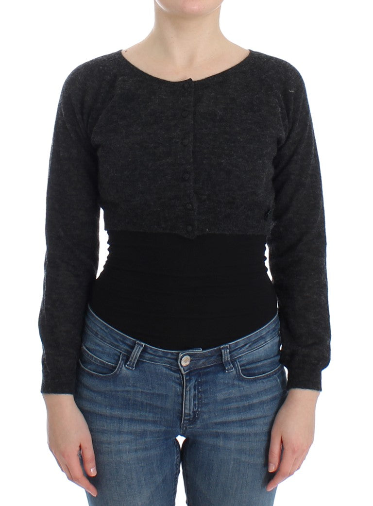 Ermanno Scervino Grauer Strickpullover aus Wolle