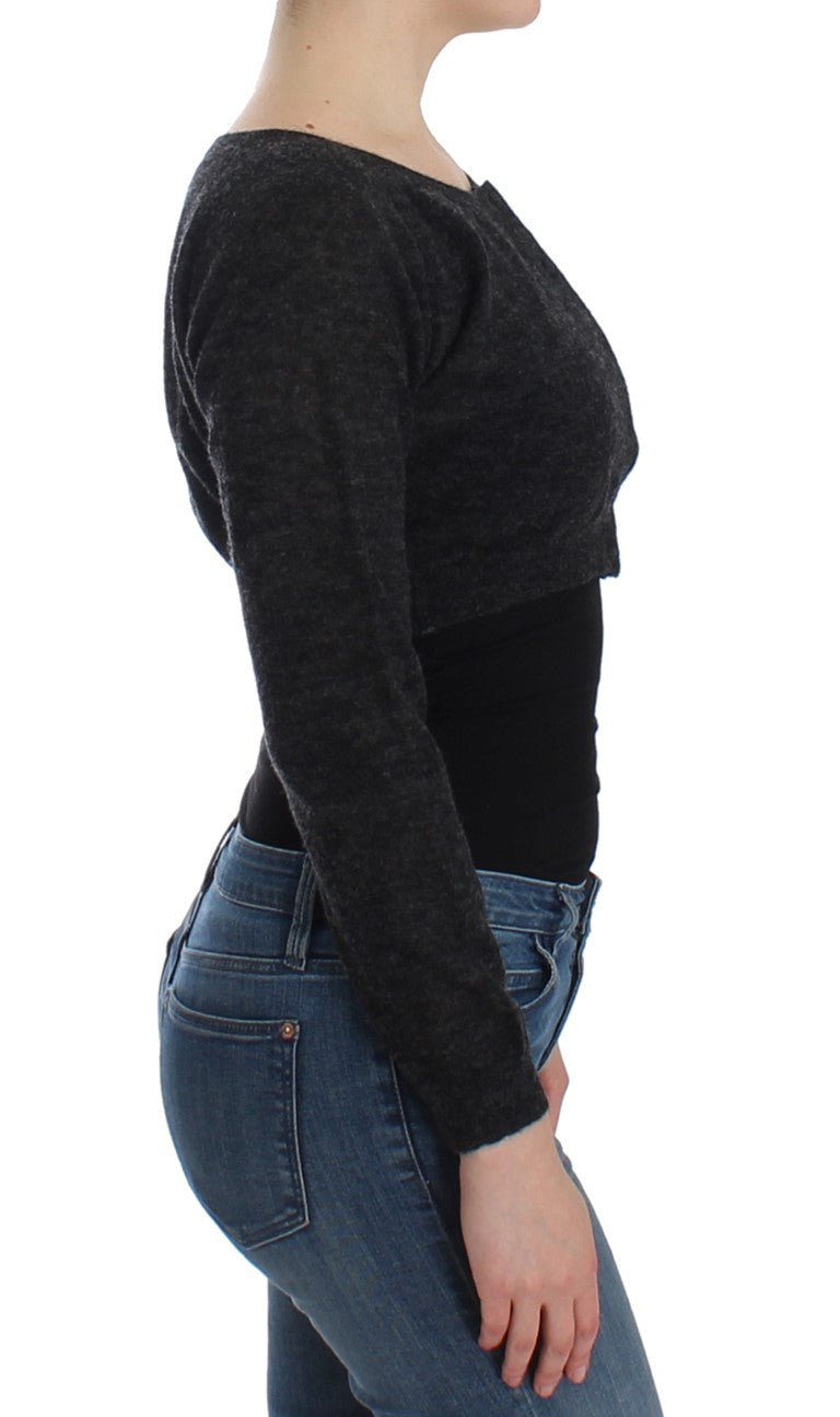 Ermanno Scervino Grauer Strickpullover aus Wolle