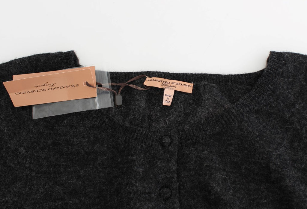 Ermanno Scervino Grauer Strickpullover aus Wolle