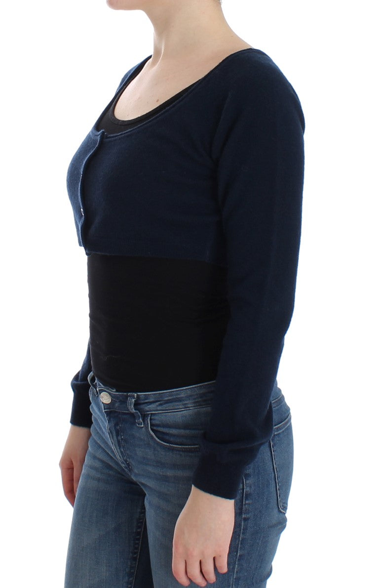 Ermanno Scervino Blauer Kaschmir-Kardigan-Pullover