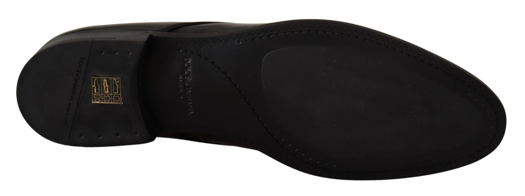 Dolce & Gabbana Schwarze Leder-Schnürschuhe für formelle Derbys