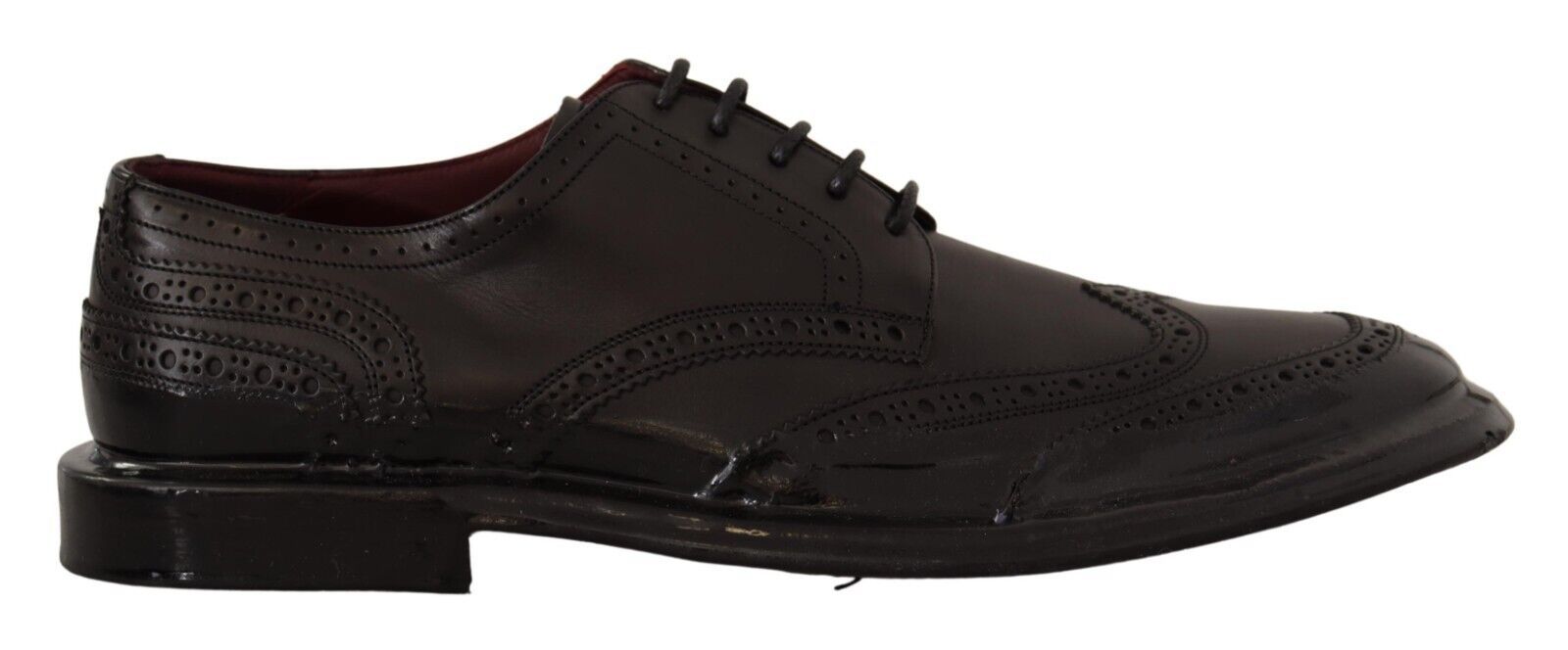 Dolce & Gabbana Schwarze Leder Oxford Wingtip Formelle Derby Schuhe