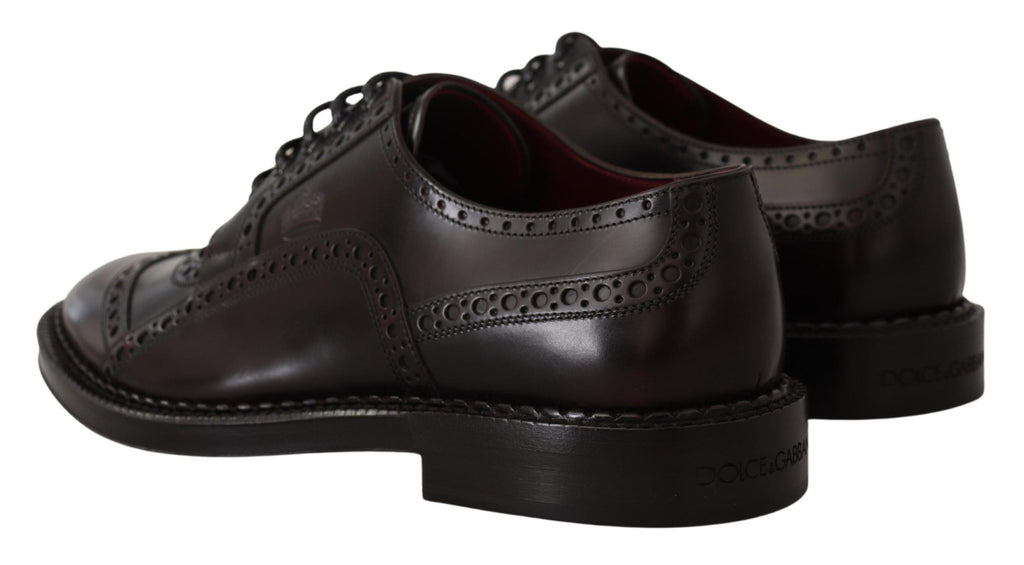 Dolce & Gabbana Lila Leder Oxford Wingtip Formelle Schuhe