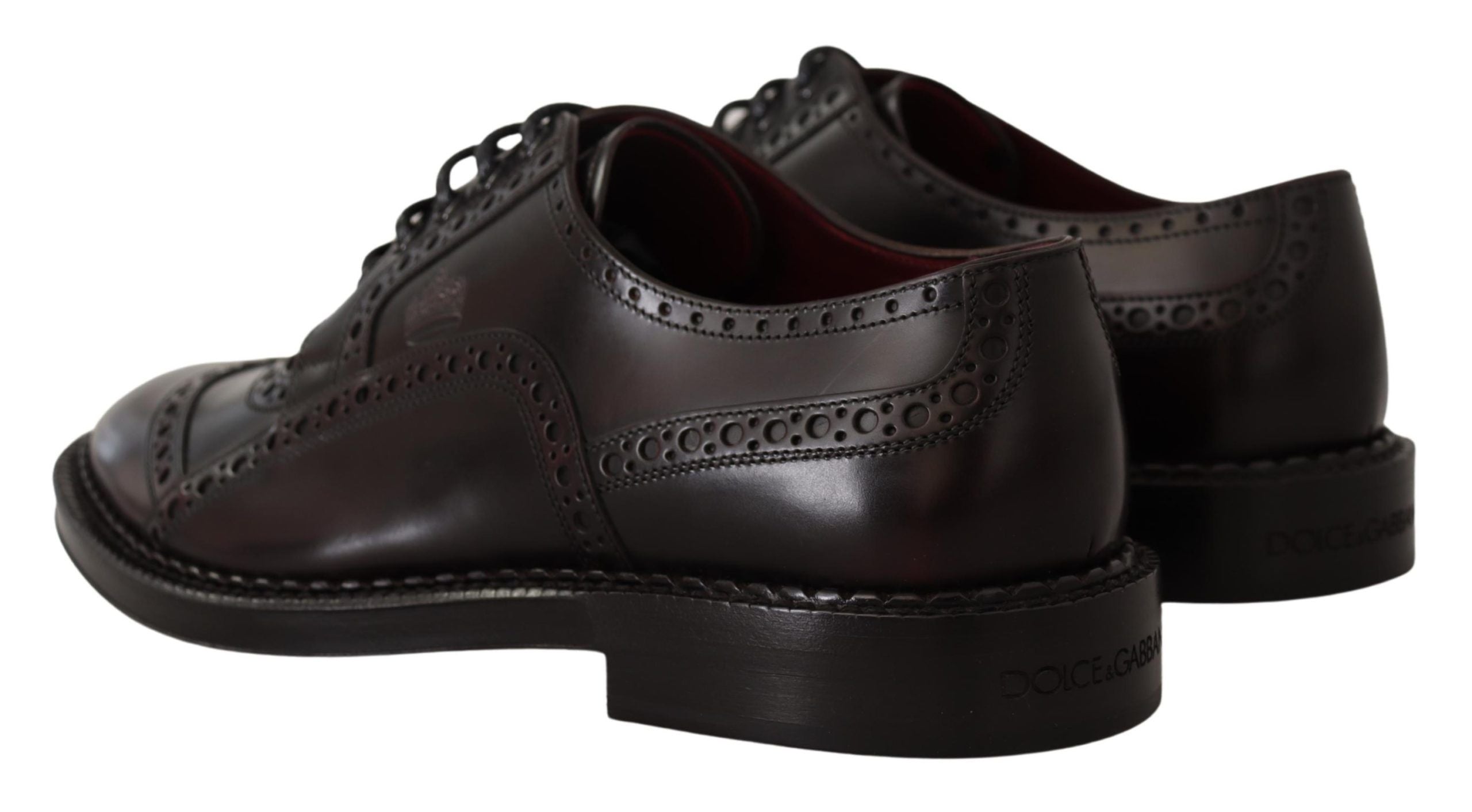 Dolce & Gabbana Lila Leder Oxford Wingtip Formelle Schuhe