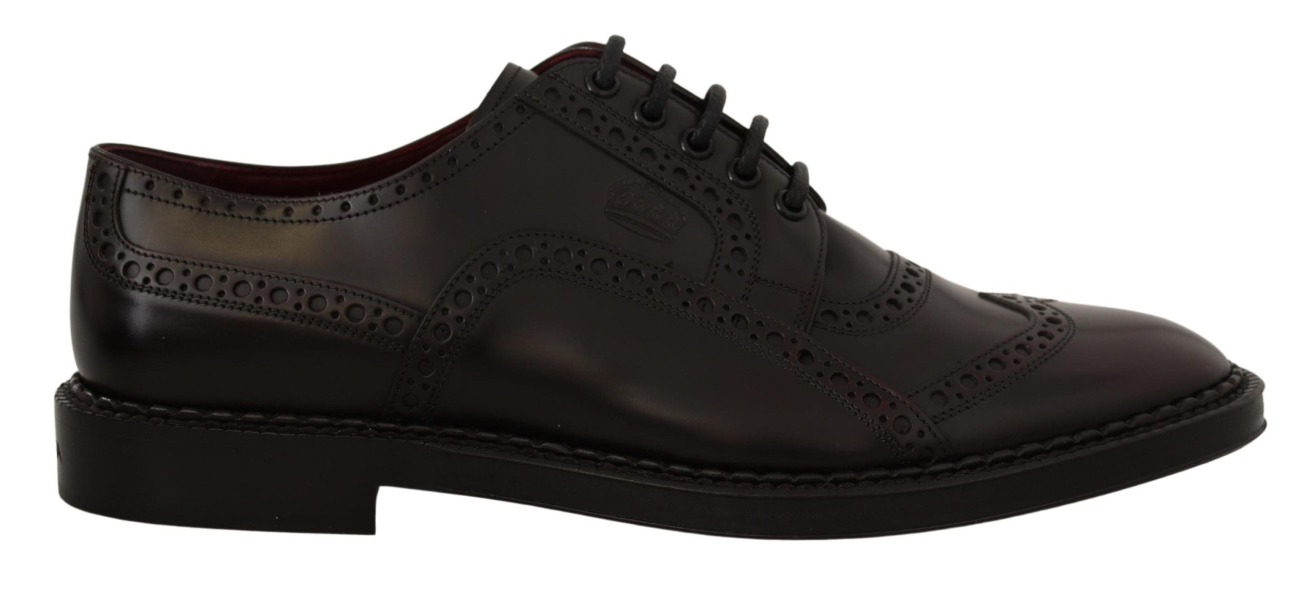 Dolce & Gabbana Lila Leder Oxford Wingtip Formelle Schuhe