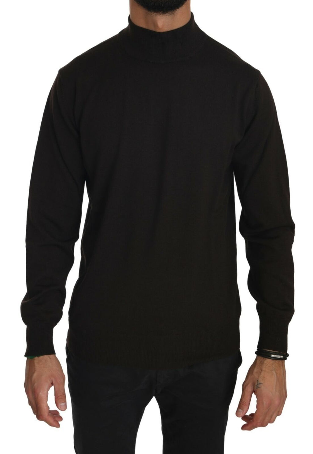 MILA SCHÖN Brauner Rollkragenpullover aus Wolle