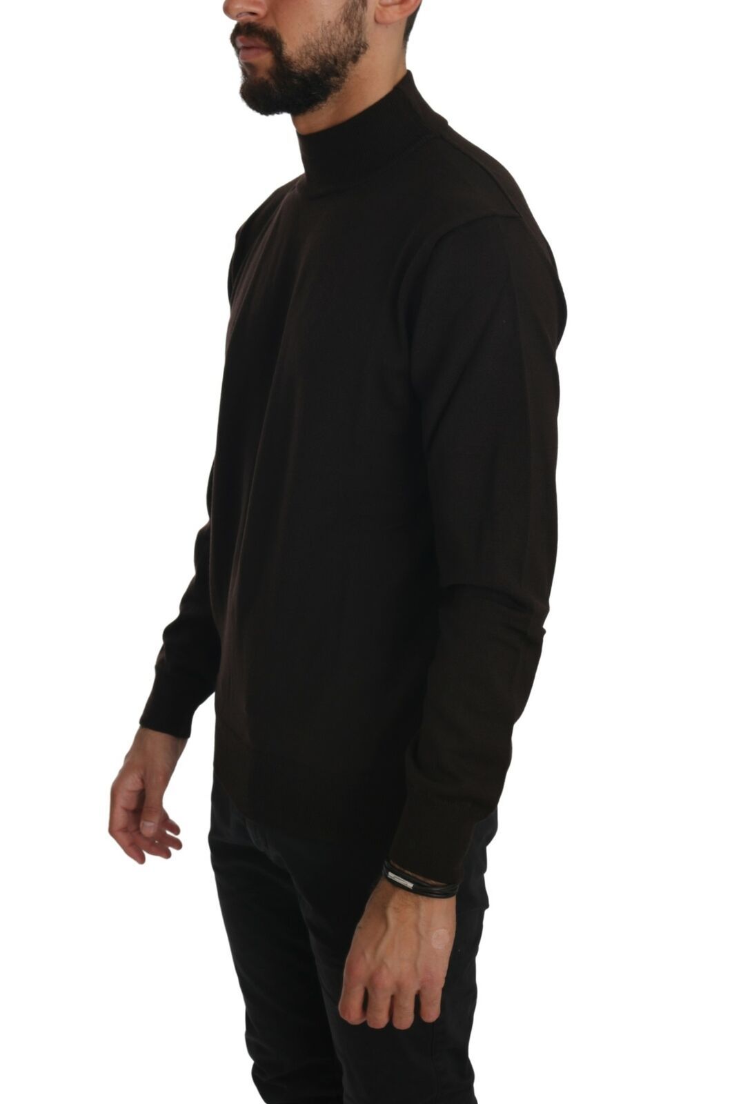 MILA SCHÖN Brauner Rollkragenpullover aus Wolle