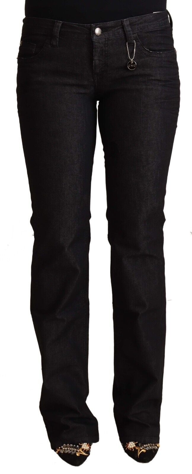 Costume National Schwarze Skinny-Jeans aus Baumwolle mit niedriger Taille