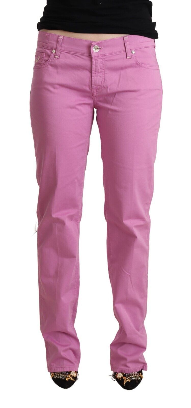 Jacob Cohen Rosa Baumwolle Denim Tapered Jeans mit niedriger Taille