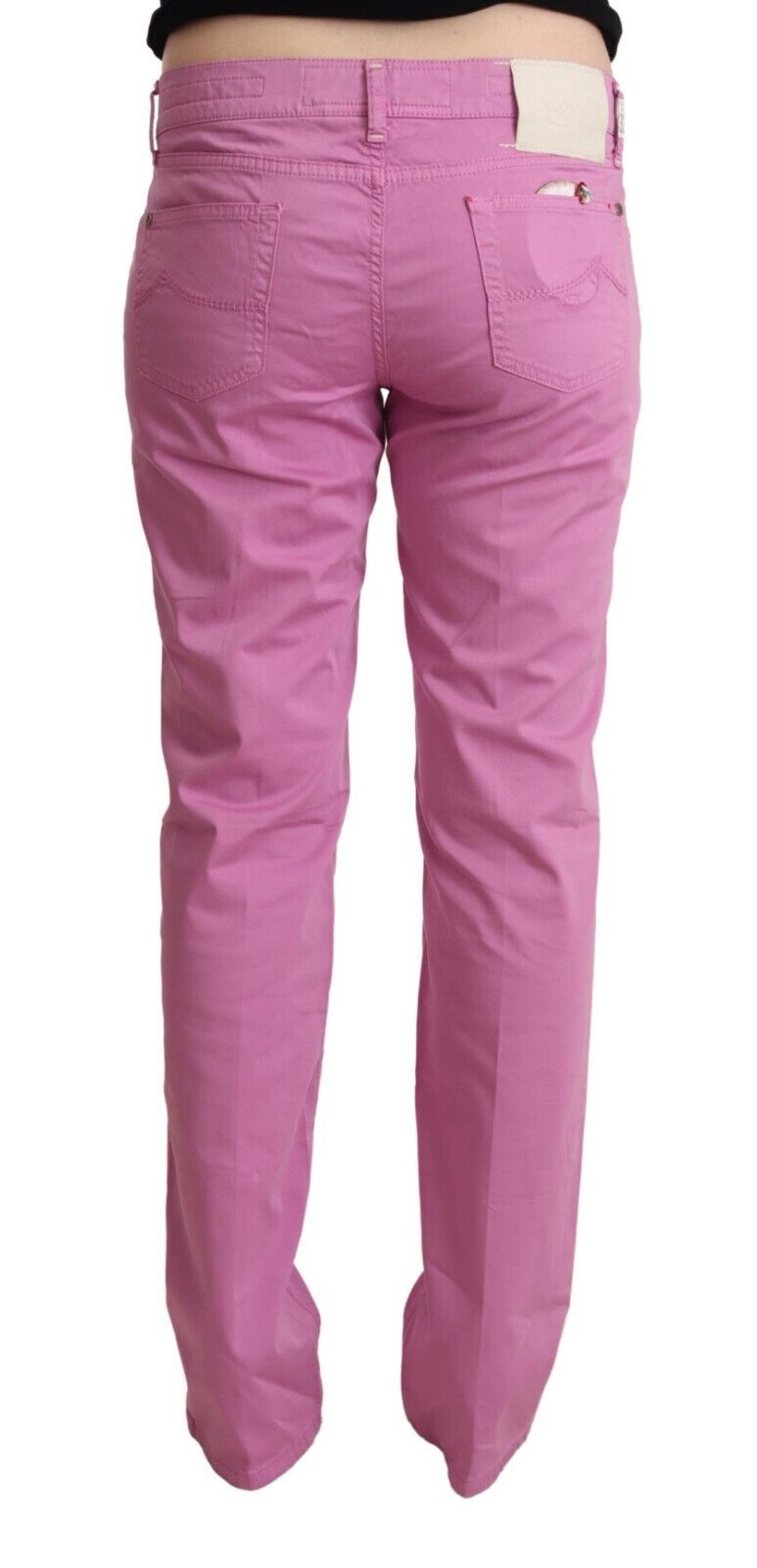 Jacob Cohen Rosa Baumwolle Denim Tapered Jeans mit niedriger Taille