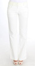 Ermanno Scervino Weiß gestreifte Straight Fit-Hose