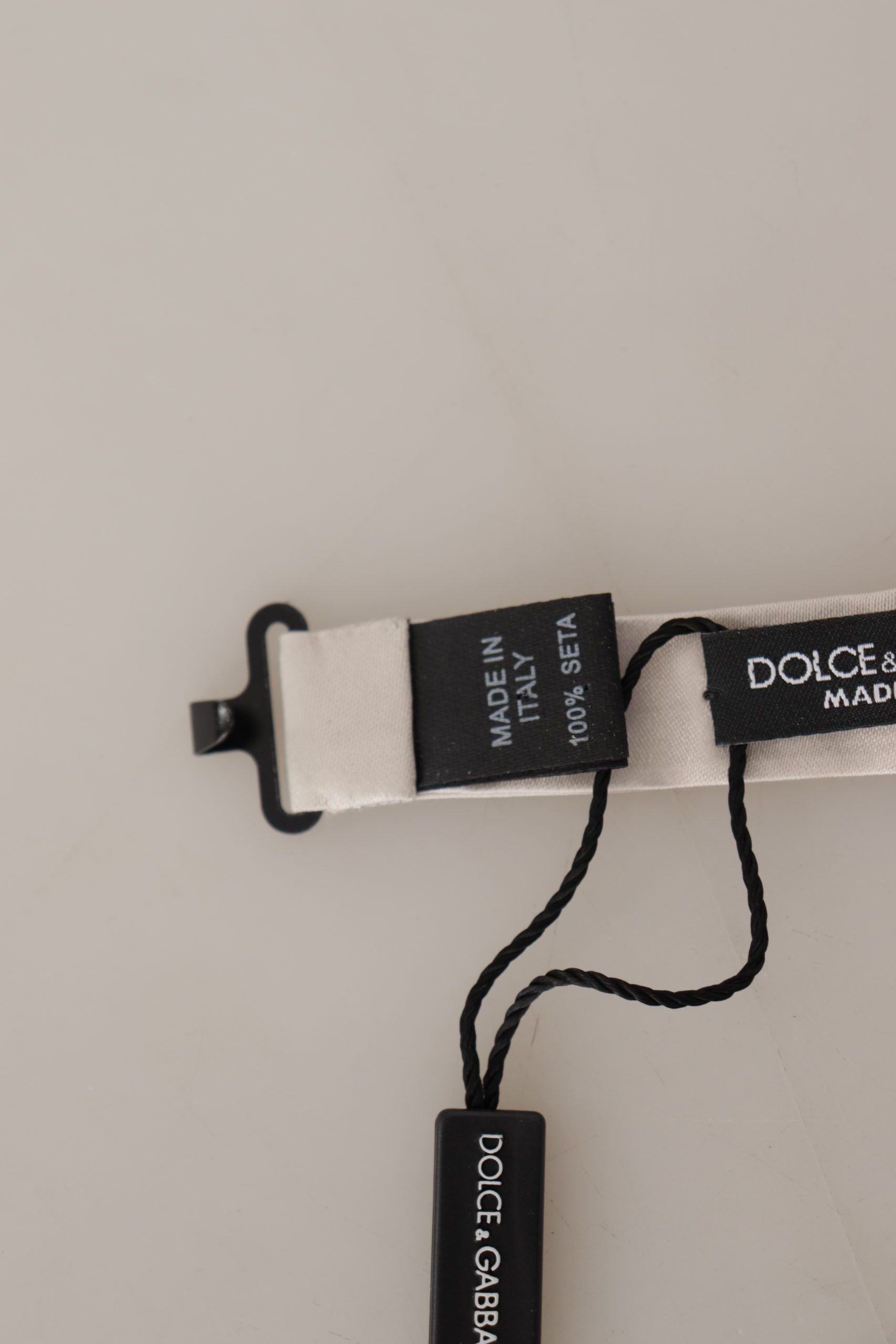 Dolce & Gabbana Grau 100% Seide Verstellbare Hals Papillon Krawatte