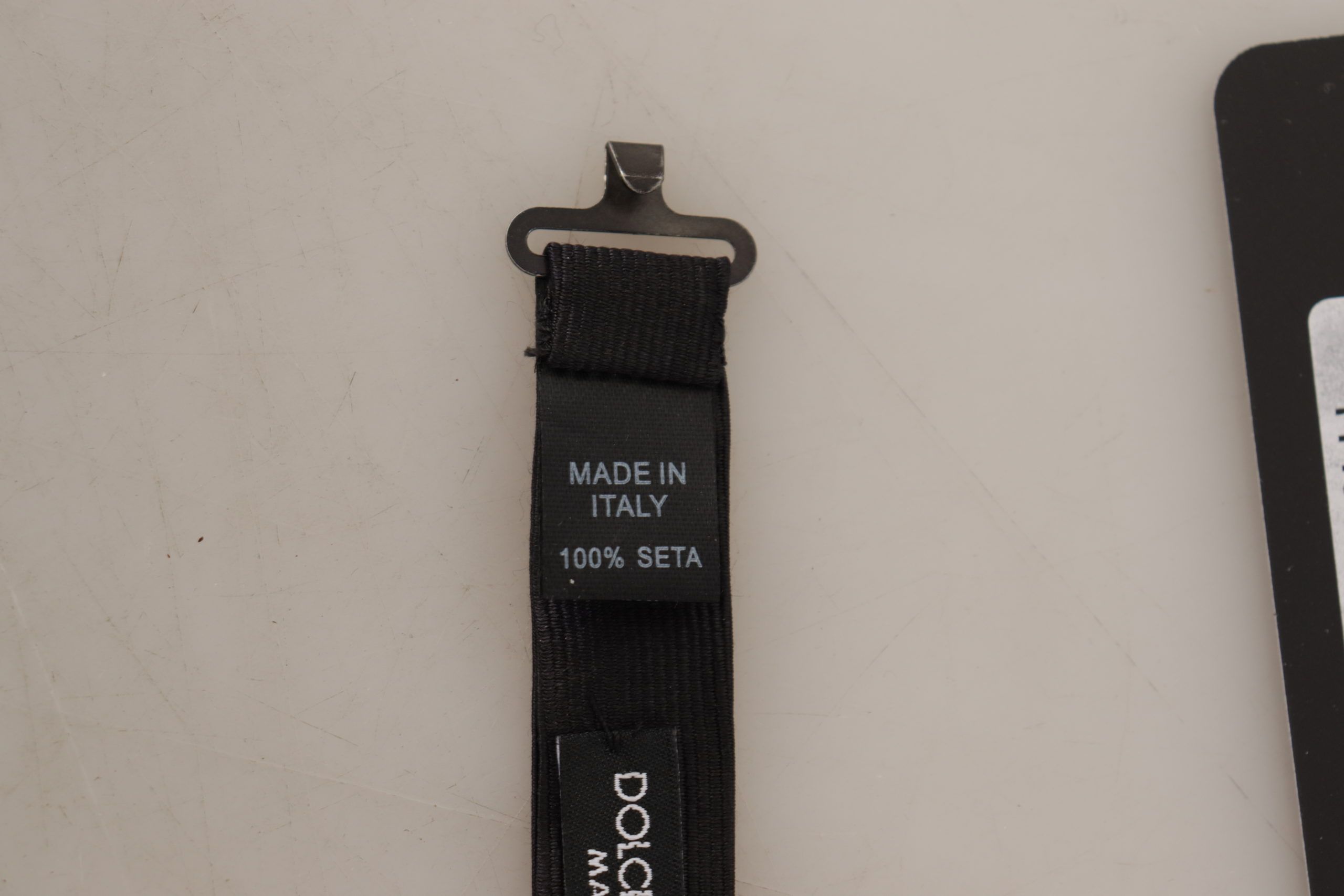 Dolce & Gabbana Schwarze 100 % Seiden-Schleife mit verstellbarem Kragen