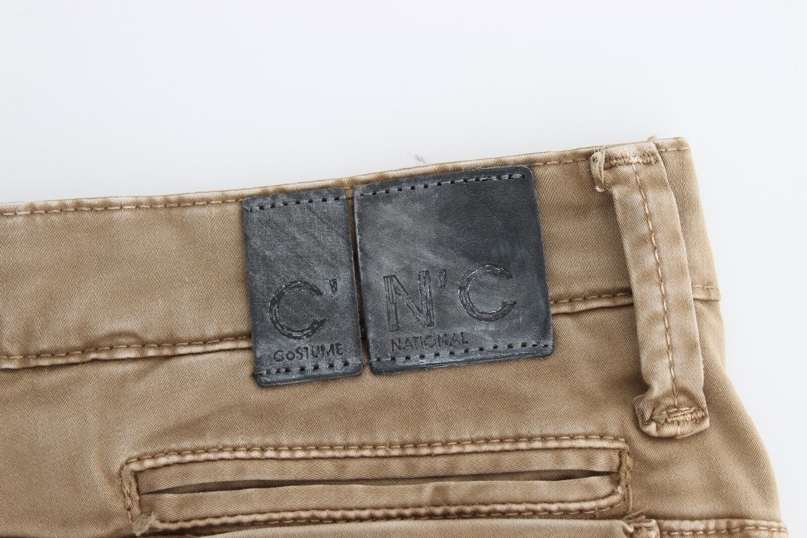 Costume National Beige Geradbeinige Denim-Hose Stretch-Jeans