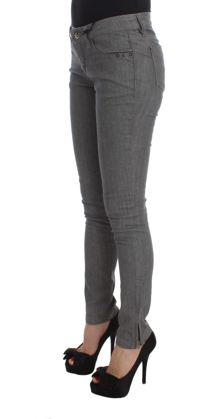 Costume National Graue Slim Fit Jeans aus Baumwollmischung