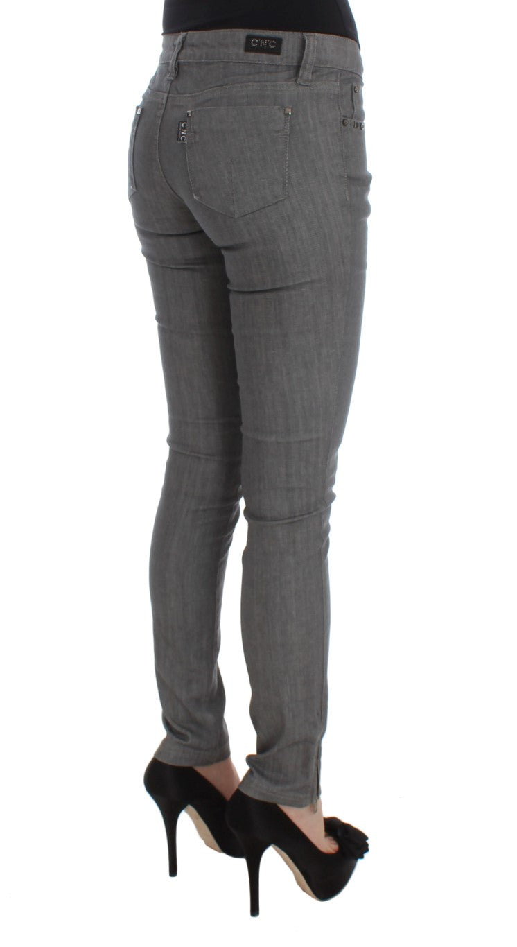 Costume National Graue Slim Fit Jeans aus Baumwollmischung