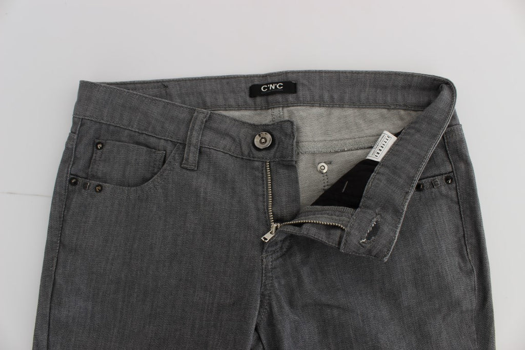 Costume National Graue Slim Fit Jeans aus Baumwollmischung