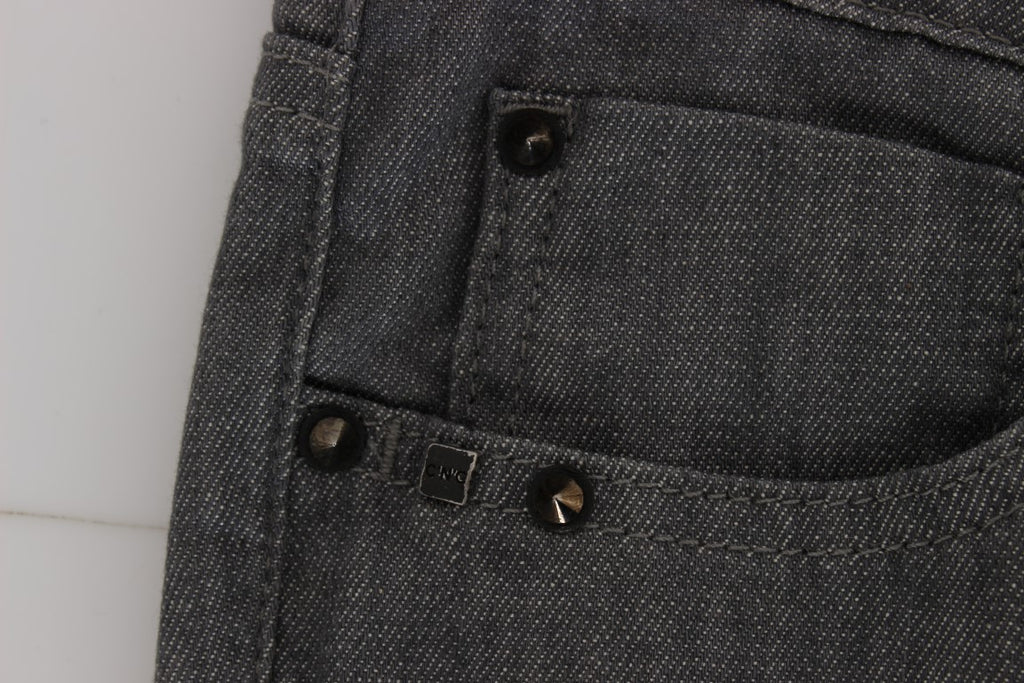 Costume National Graue Slim Fit Jeans aus Baumwollmischung