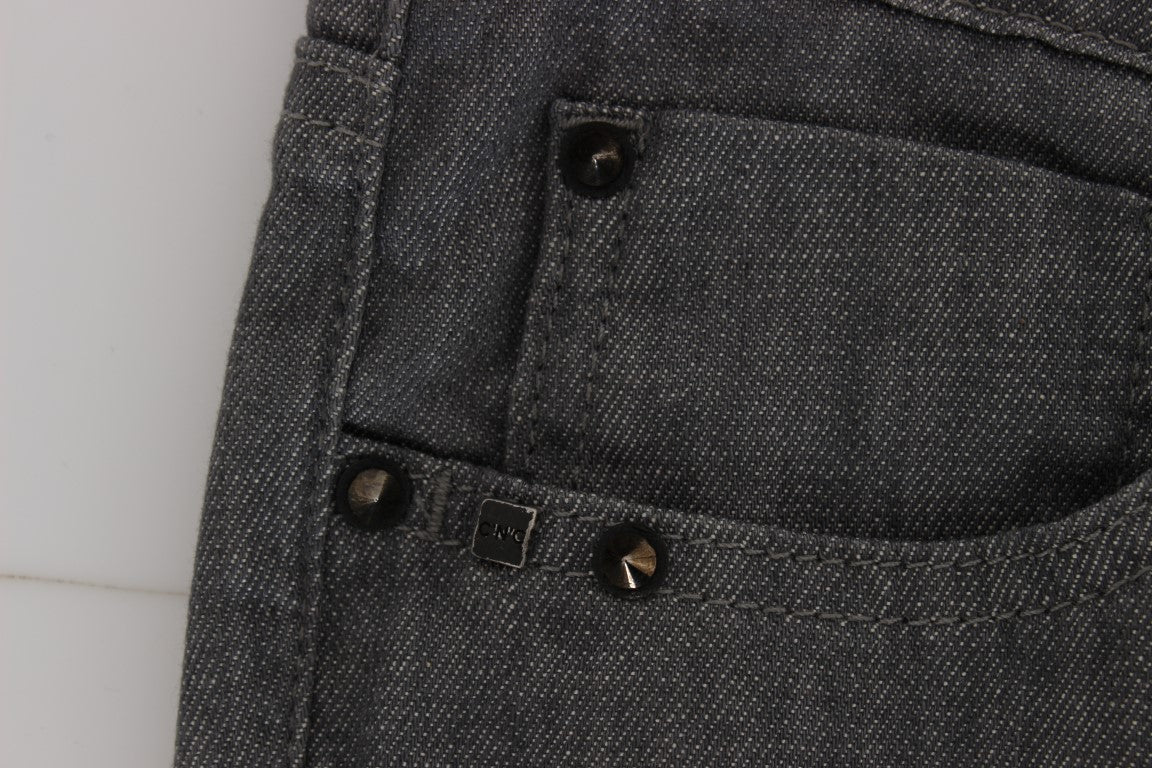 Costume National Graue Slim Fit Jeans aus Baumwollmischung