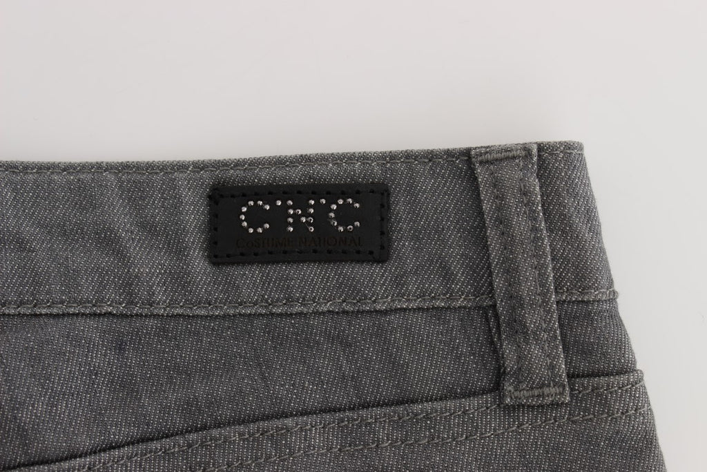 Costume National Graue Slim Fit Jeans aus Baumwollmischung
