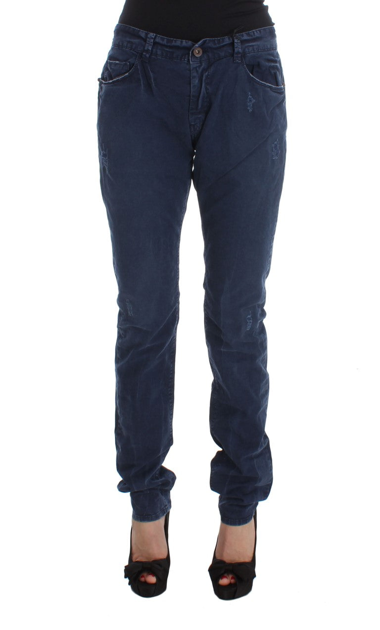 Costume National Blaue Denim-Jeans aus Baumwollmischung