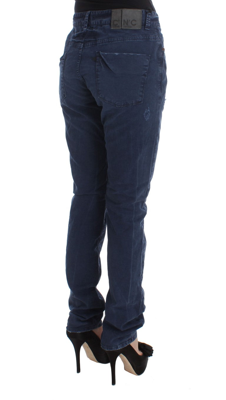 Costume National Blaue Denim-Jeans aus Baumwollmischung