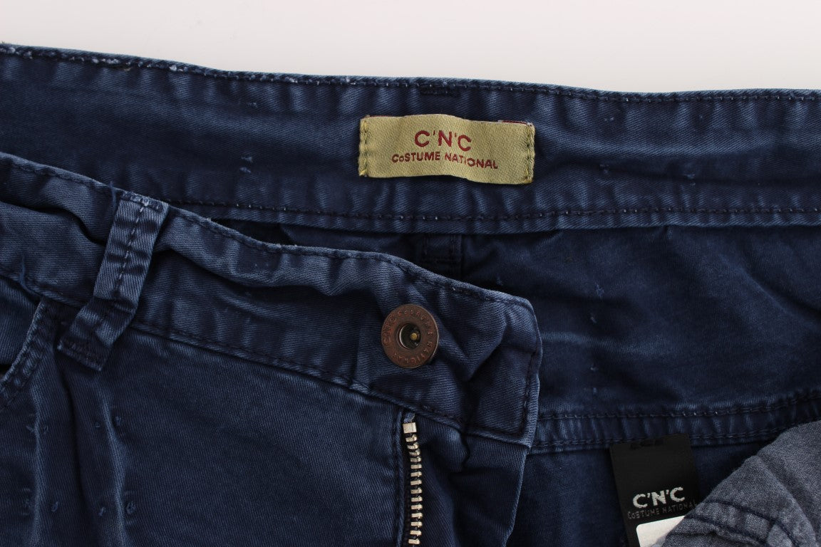 Costume National Blaue Denim-Jeans aus Baumwollmischung