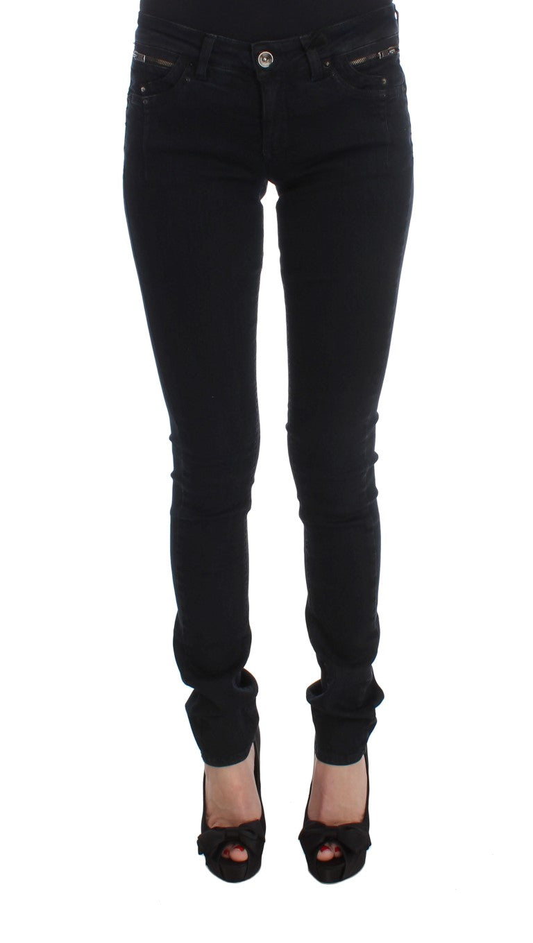 Costume National Schwarze Slim Fit Denim-Jeans aus Baumwolle