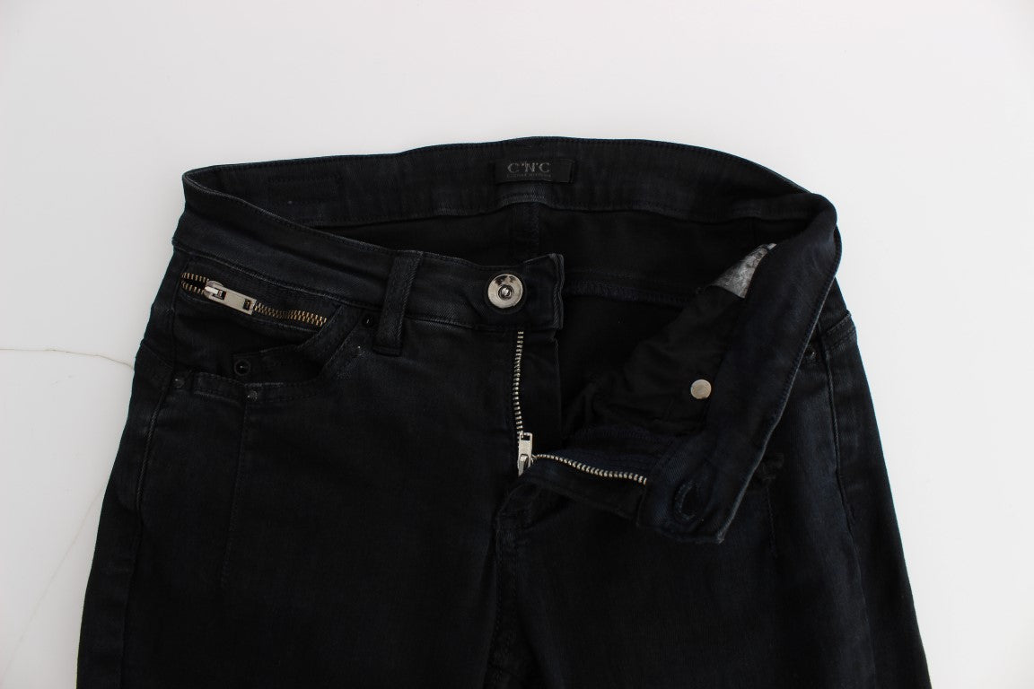 Costume National Schwarze Slim Fit Denim-Jeans aus Baumwolle