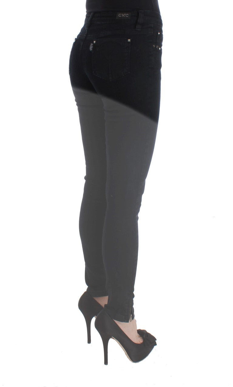 Costume National Schwarze Slim Fit Denim-Jeans aus Baumwolle