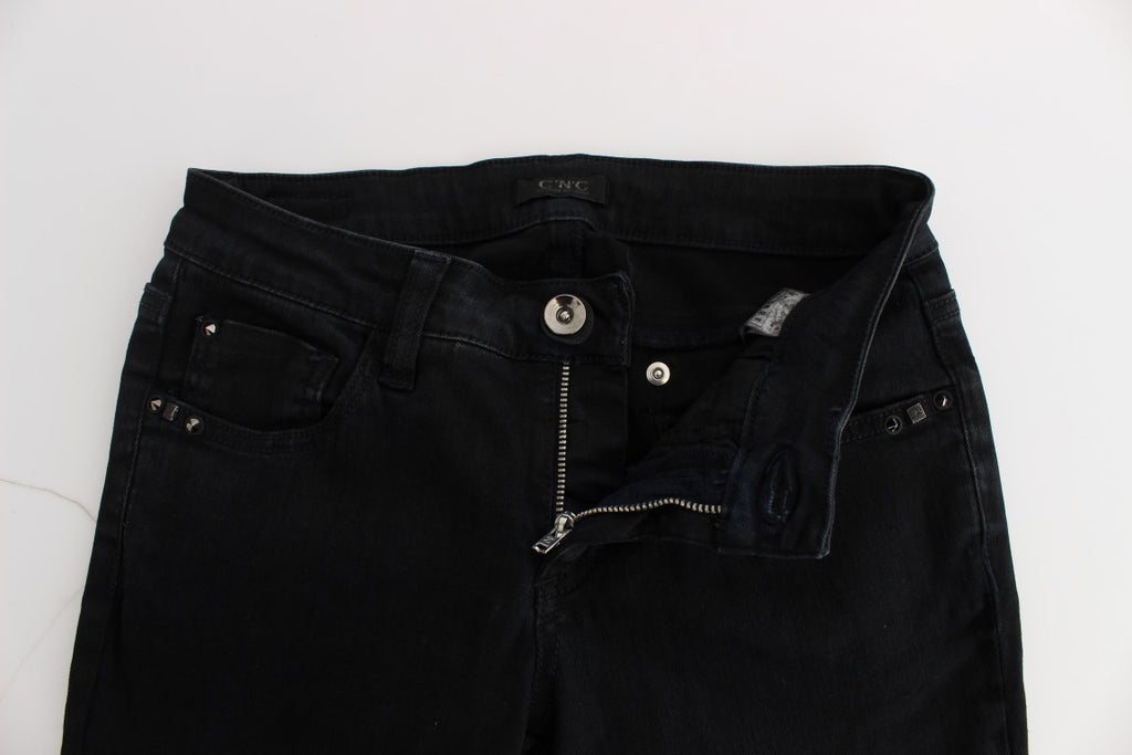Costume National Schwarze Slim Fit Denim-Jeans aus Baumwolle