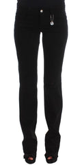 Costume National Schwarze Slim Fit Bootcut-Jeans aus Baumwolle