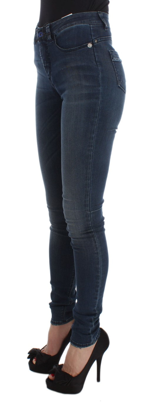 Costume National Blaue Slim Fit Jeans aus Baumwollmischung