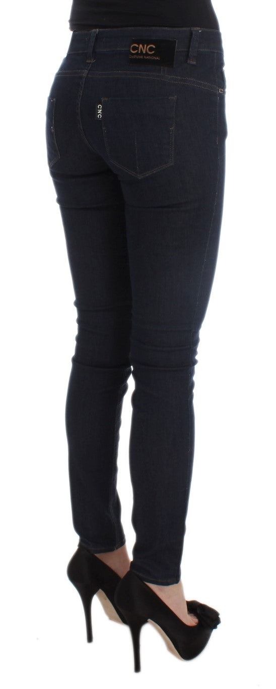 Costume National Blaue Slim Fit Jeans aus Baumwollmischung