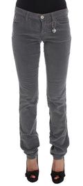 Costume National Graue Baumwolle Super Slim Corduroys Jeans