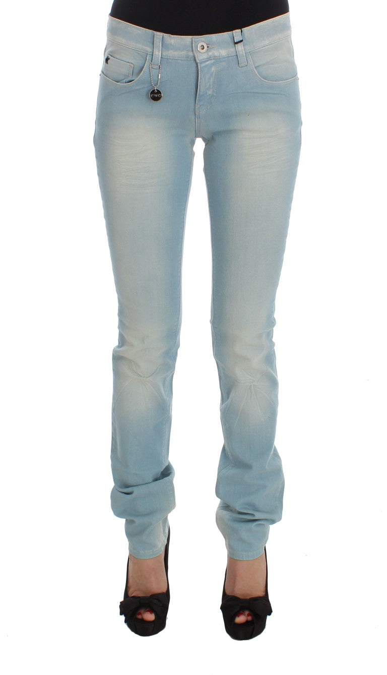 Costume National Blaue Baumwollmischung Super Slim Fit Jeans