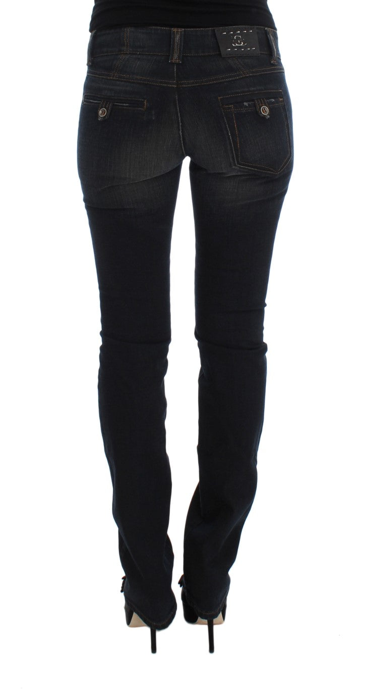 Ermanno Scervino Blaue Waschung Baumwolle Slim Fit Jeans